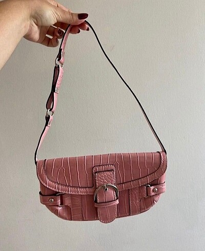 Pudra Pembe Kol Çantası