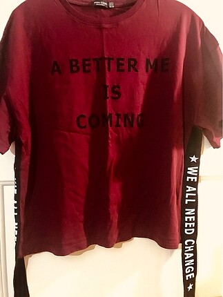 Bershka Bordo yanları şeritli