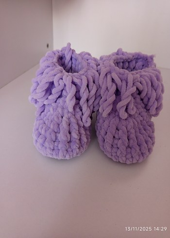 Mor Örgü Kız Çocuk Ev Terliği - Görsel 4