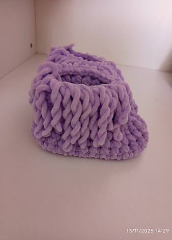 Mor Örgü Kız Çocuk Ev Terliği - Görsel 3