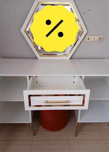 Beyaz Altın Detaylı Ayna - Görsel 2