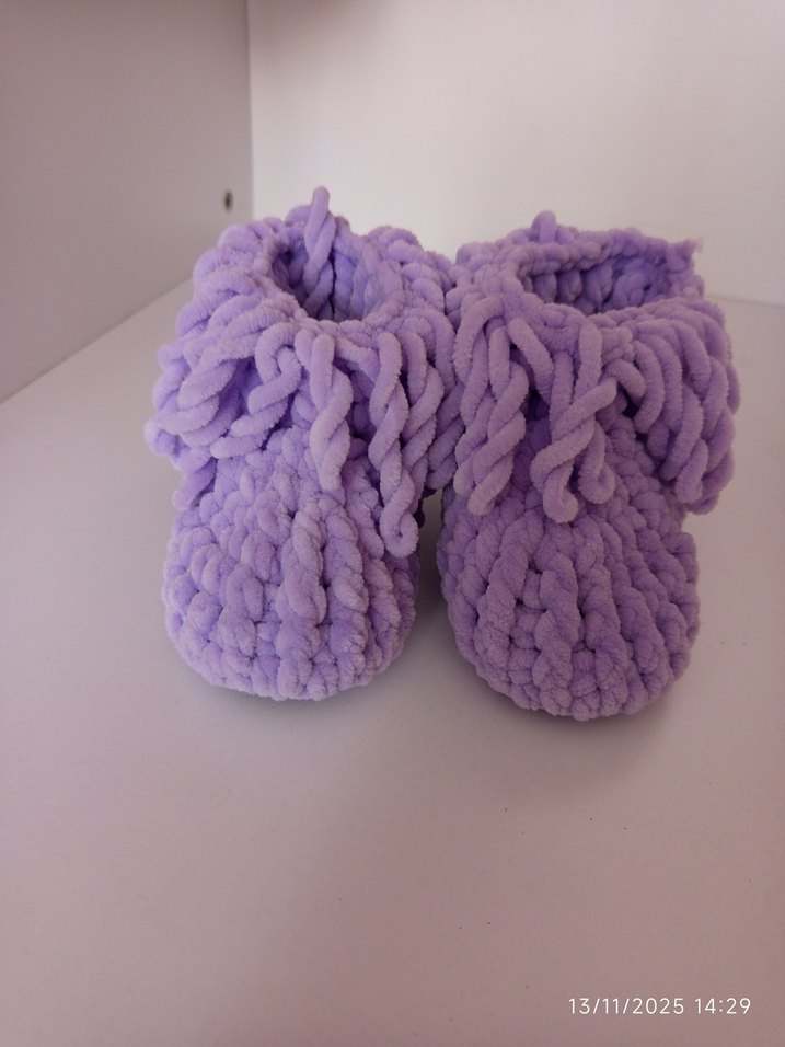 Mor Örgü Kız Çocuk Sıcak Panduf - Görsel 3