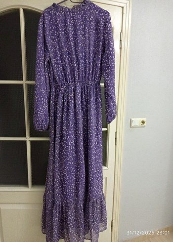 Uzun Mor uzun elbise - Görsel 5