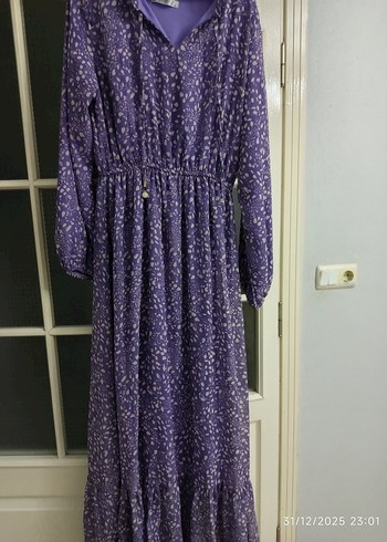 Uzun Mor uzun elbise - Görsel 2