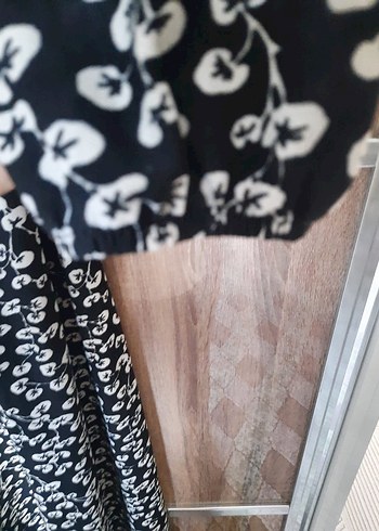 Siyah yuvarlak Yakalı Uzun Bohem Elbise - Görsel 3