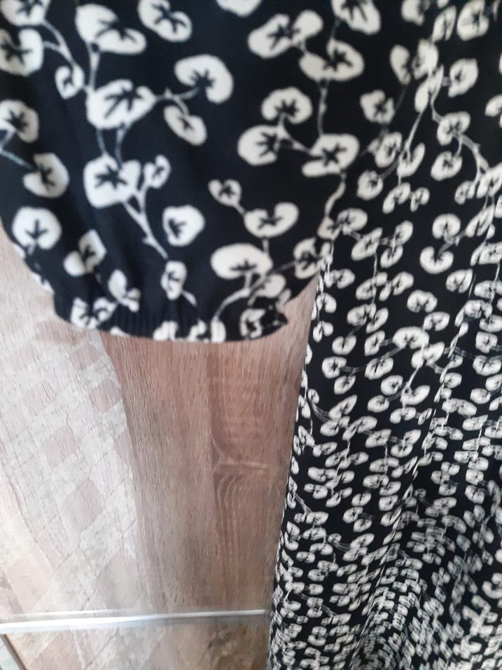 Siyah yuvarlak Yakalı Uzun Bohem Elbise - Görsel 4