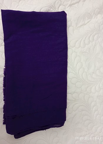 Kadın Mor keten Dokulu Şal - Görsel 4