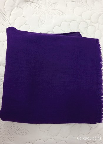 Kadın Mor keten Dokulu Şal - Görsel 2