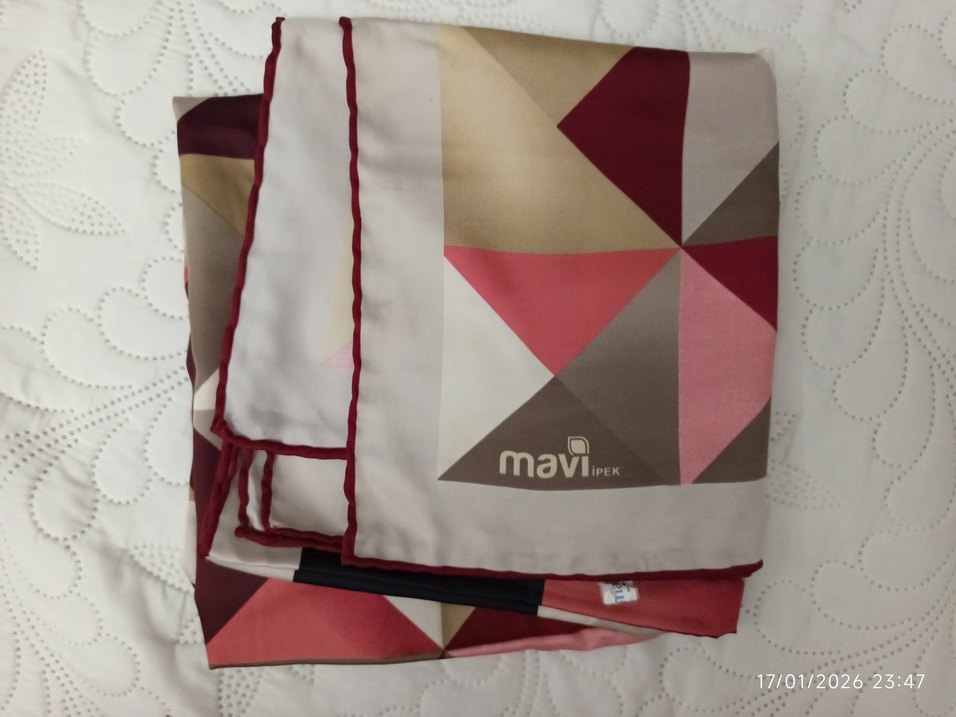 Kadın Çok Renkli Drapeli eşarp - Görsel 5