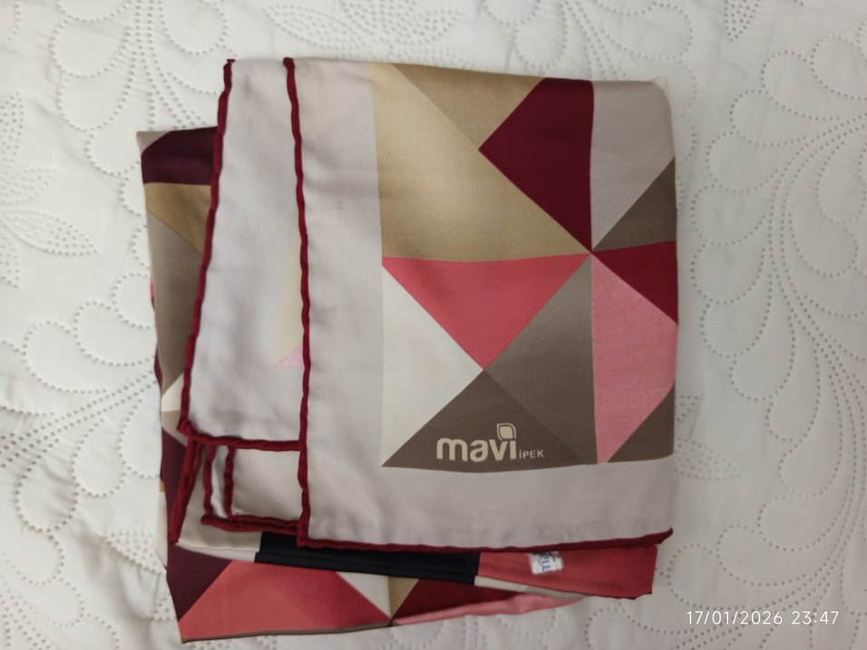 Kadın Çok Renkli Drapeli eşarp - Görsel 3