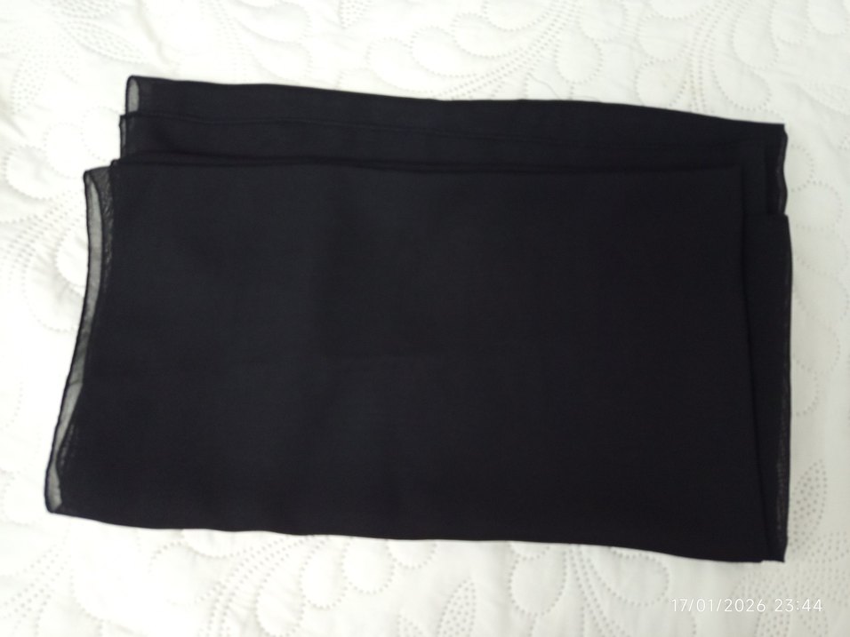 Kadın Siyah şal eşarp - Görsel 3