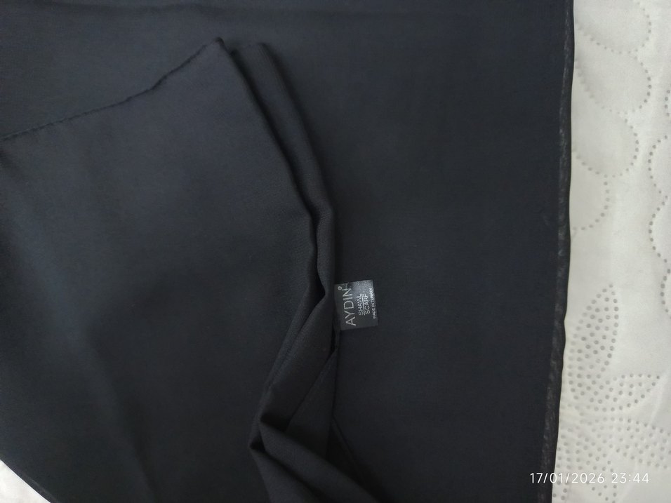 Kadın Siyah şal eşarp - Görsel 4