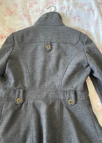 Düğmeli Gri Mango Kadın Kaban - Görsel 3