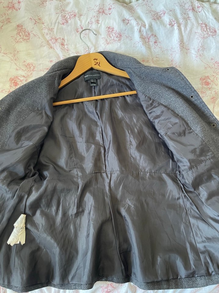 Düğmeli Gri Mango Kadın Kaban - Görsel 4