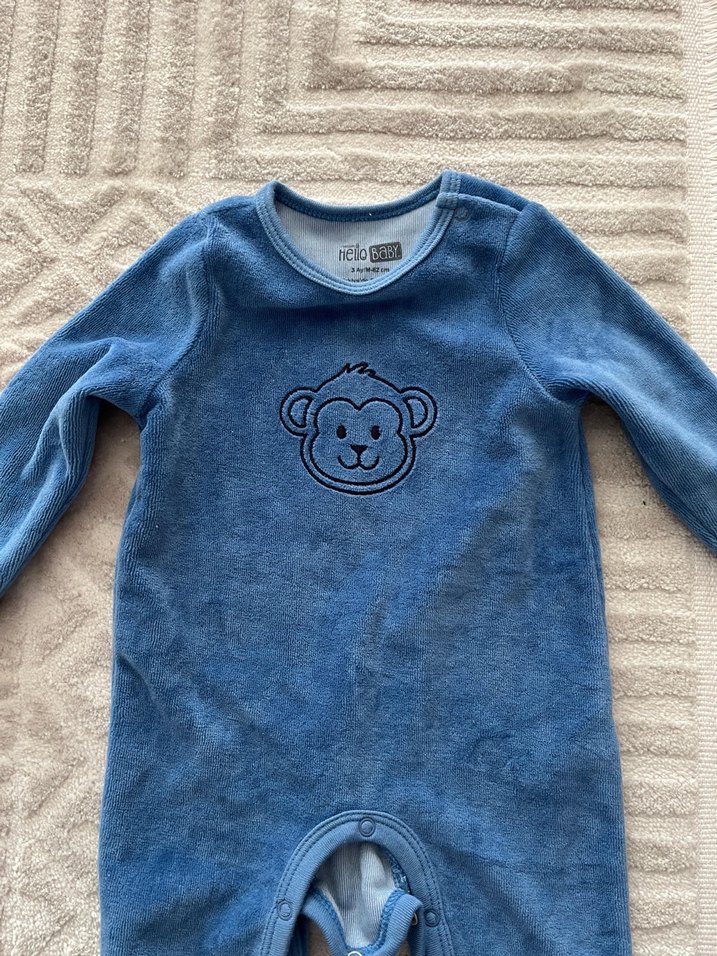Mavi Erkek Bebek Uzun Kollu Tulum - Görsel 4