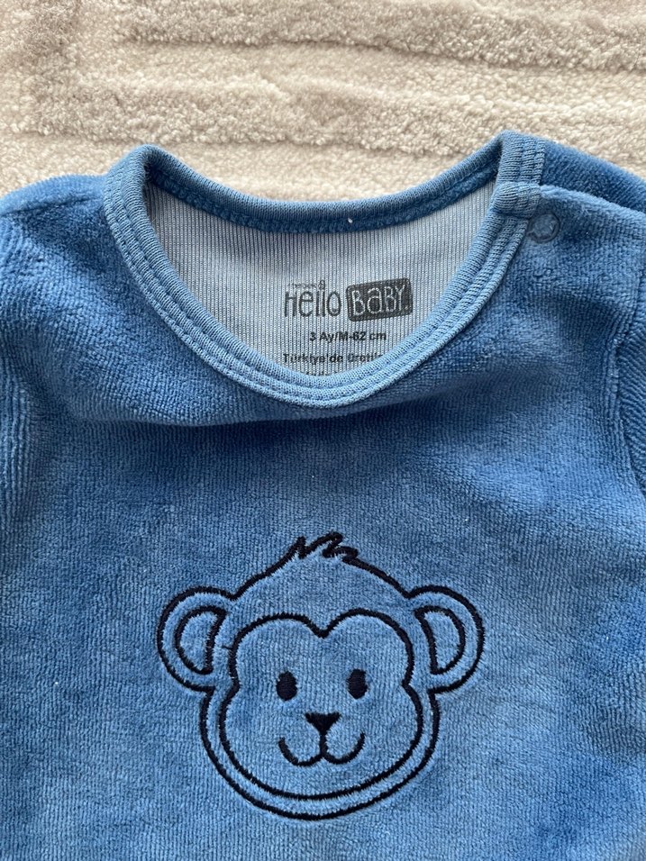 Mavi Erkek Bebek Uzun Kollu Tulum - Görsel 3