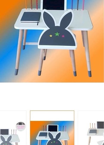 Ikea Tavşanlı Beyaz Çocuk Sandalyesi