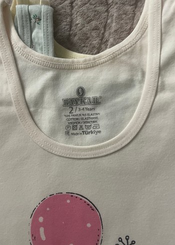 Kız Çocuk Baskılı Pamuklu Kolsuz Atlet - Görsel 2