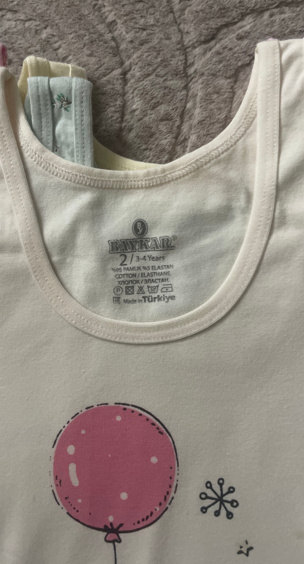 Kız Çocuk Baskılı Pamuklu Kolsuz Atlet - Görsel 2