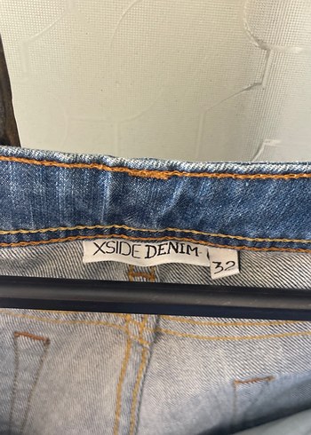 Kadın Gri Mavi Midi Denim Şort - Görsel 2