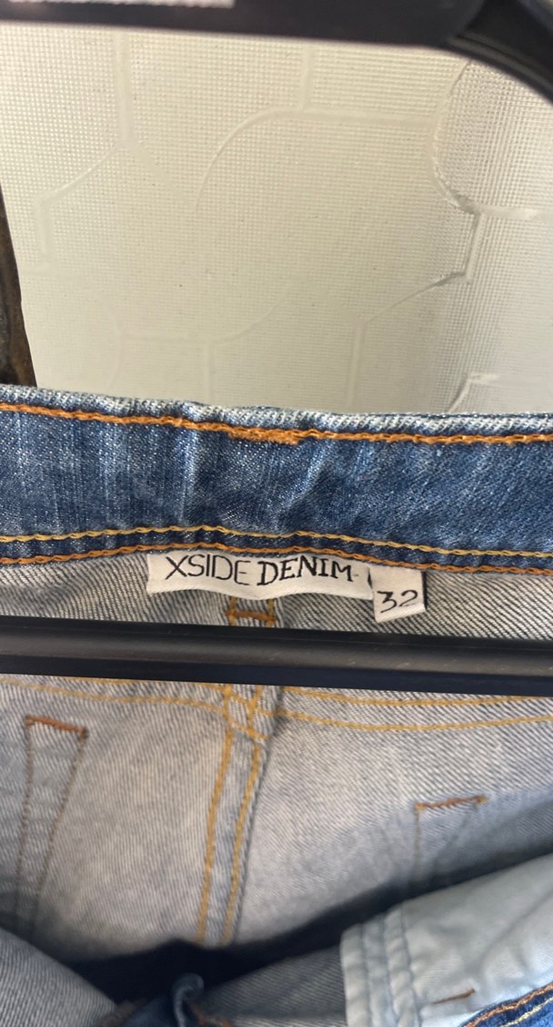 Kadın Gri Mavi Midi Denim Şort - Görsel 2