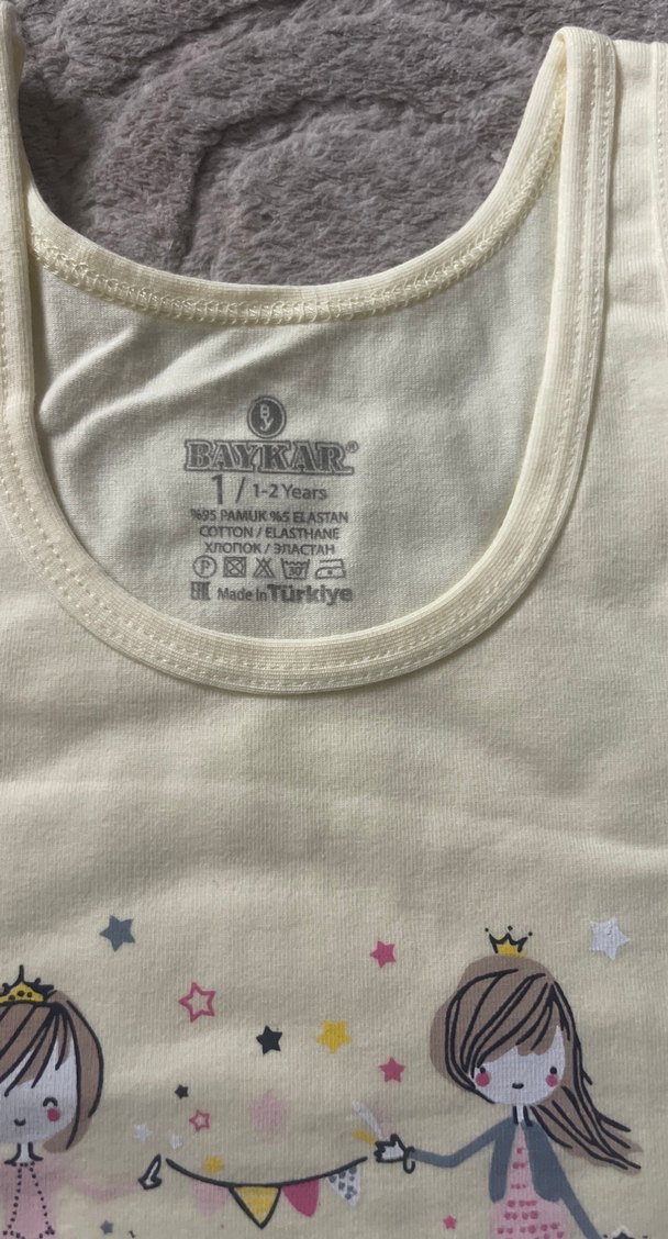 Kız Çocuk Baskılı Pamuklu Atlet - Görsel 2