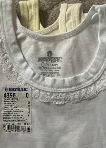 Beyaz Dantelli Kız Çocuk Atlet - Görsel 2