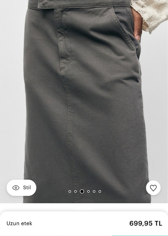 Pullandbear yırtmaçlı kadın etek - Görsel 3