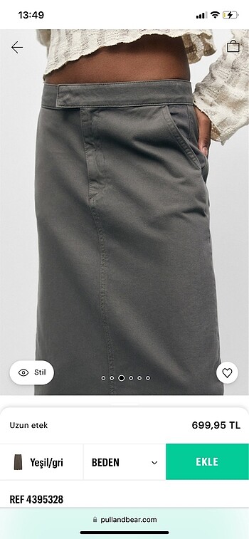 l Beden Pullandbear yırtmaçlı kadın etek