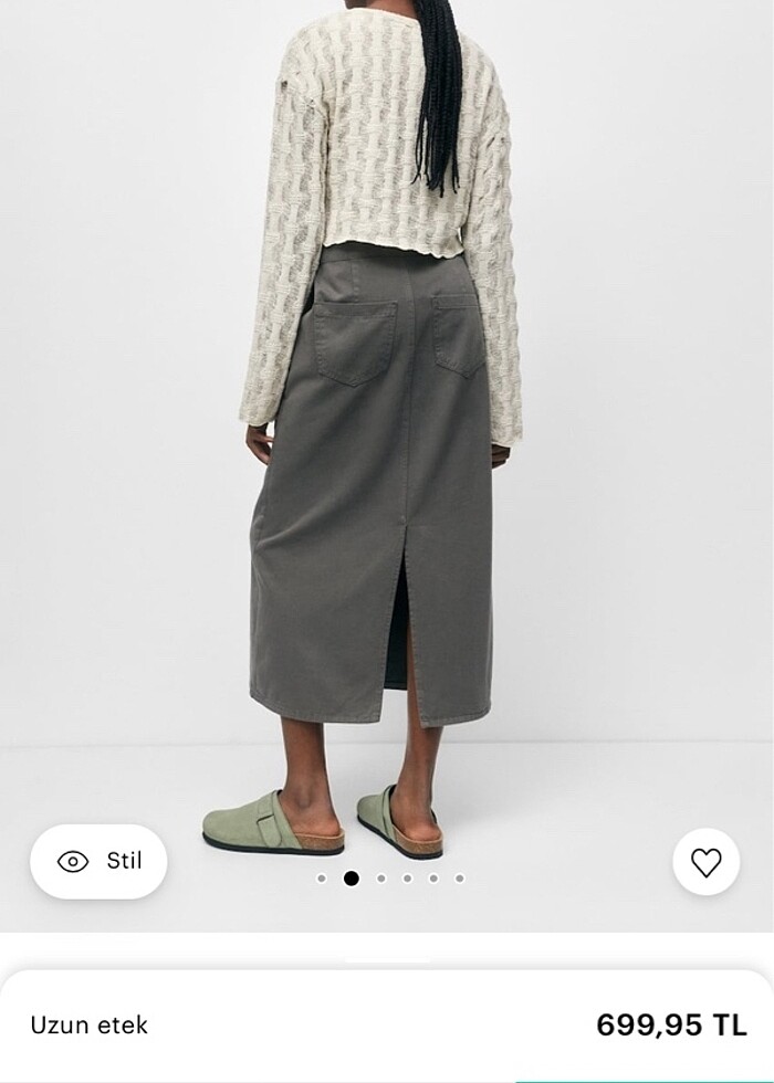 Pullandbear yırtmaçlı kadın etek - Görsel 2