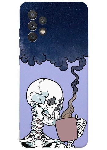 Kafatası Desenli Mor A23 Telefon Kılıfı