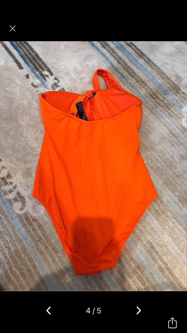 Turuncu Tek Omuzlu Kadın Mayo - Görsel 2