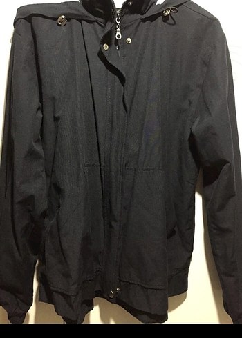 Lacivert Midi Boy Rüzgarlık Fermuarlı - Görsel 3