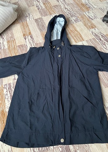 Lacivert Midi Boy Rüzgarlık Fermuarlı - Görsel 5