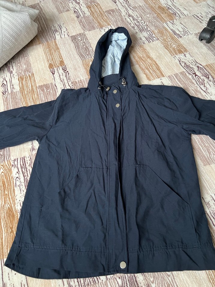 Lacivert Midi Boy Rüzgarlık Fermuarlı - Görsel 5