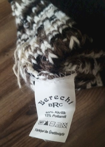 Bohem Tarzı Beyaz Gri Örgü  Bere - Görsel 4