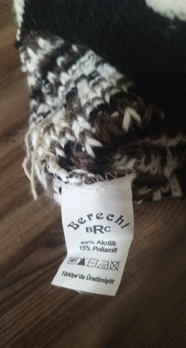 Bohem Tarzı Beyaz Gri Örgü  Bere - Görsel 4