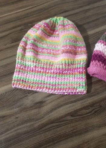 Çocuk Renkli Nakışlı Örgü Bere - Görsel 2