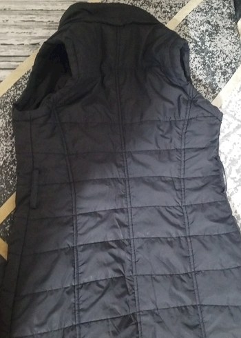 fermuar lı Siyah Uzun Kadın Yelek - Görsel 7