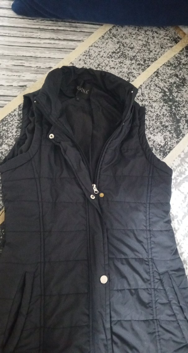 fermuar lı Siyah Uzun Kadın Yelek - Görsel 2