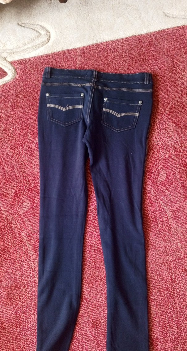 Kadın Lacivert Dar Kesim Denim Pantolon - Görsel 5