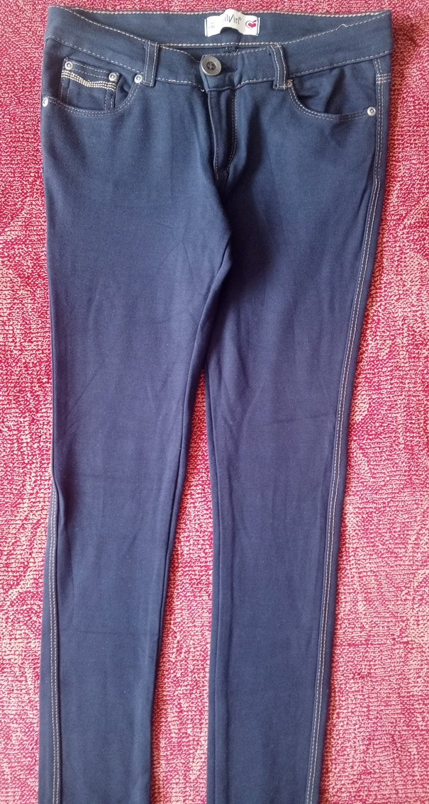 Kadın Lacivert Dar Kesim Denim Pantolon - Görsel 3