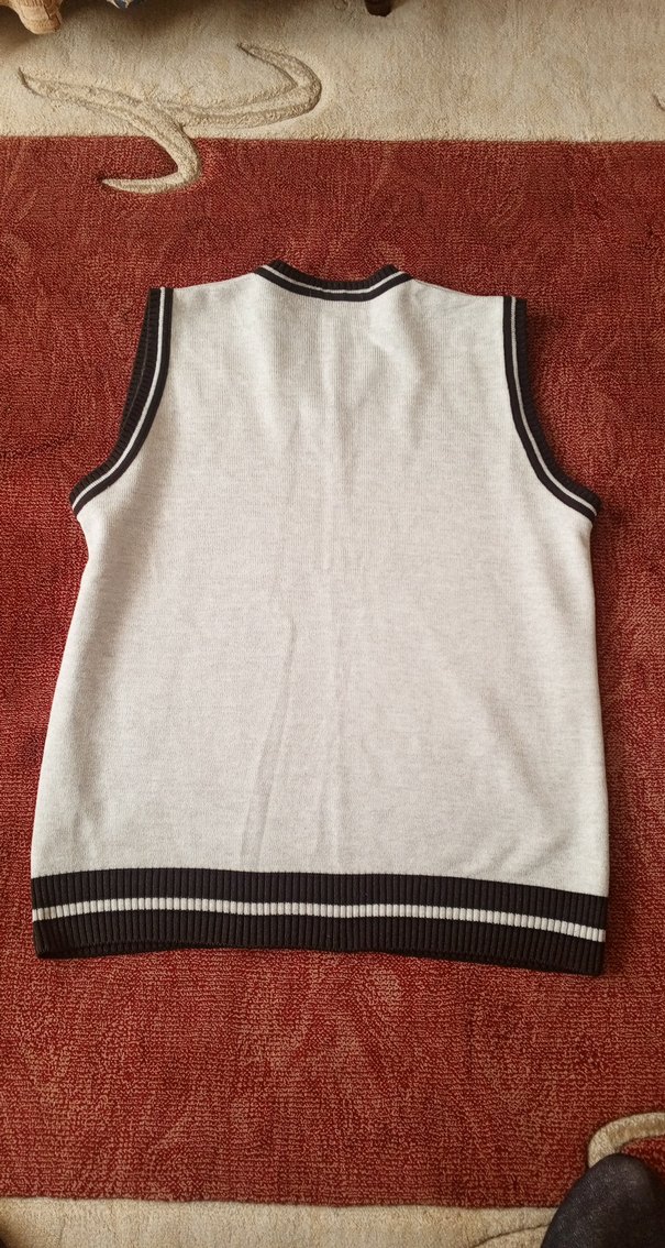 Gri V Yaka  erkekKadın Triko Süveter - Görsel 4