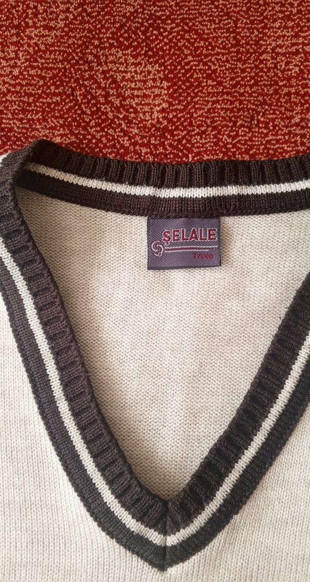 Gri V Yaka  erkekKadın Triko Süveter - Görsel 2