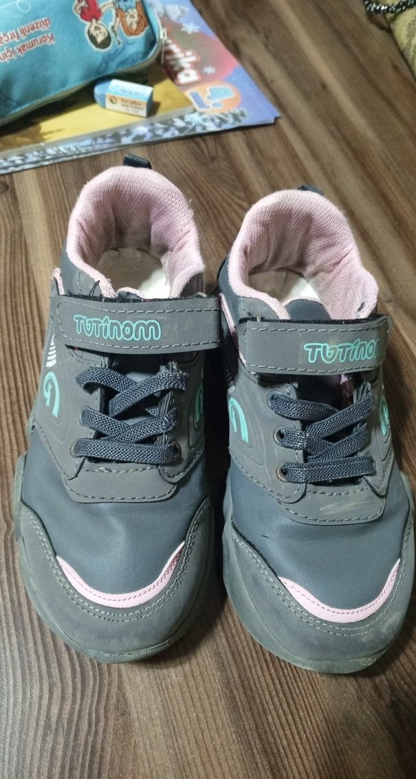 Gri Kız Çocuk Sneakers Velcro Bantlı - Görsel 2