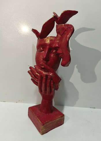 Kırmızı Modern Soyut Figürin - Görsel 2