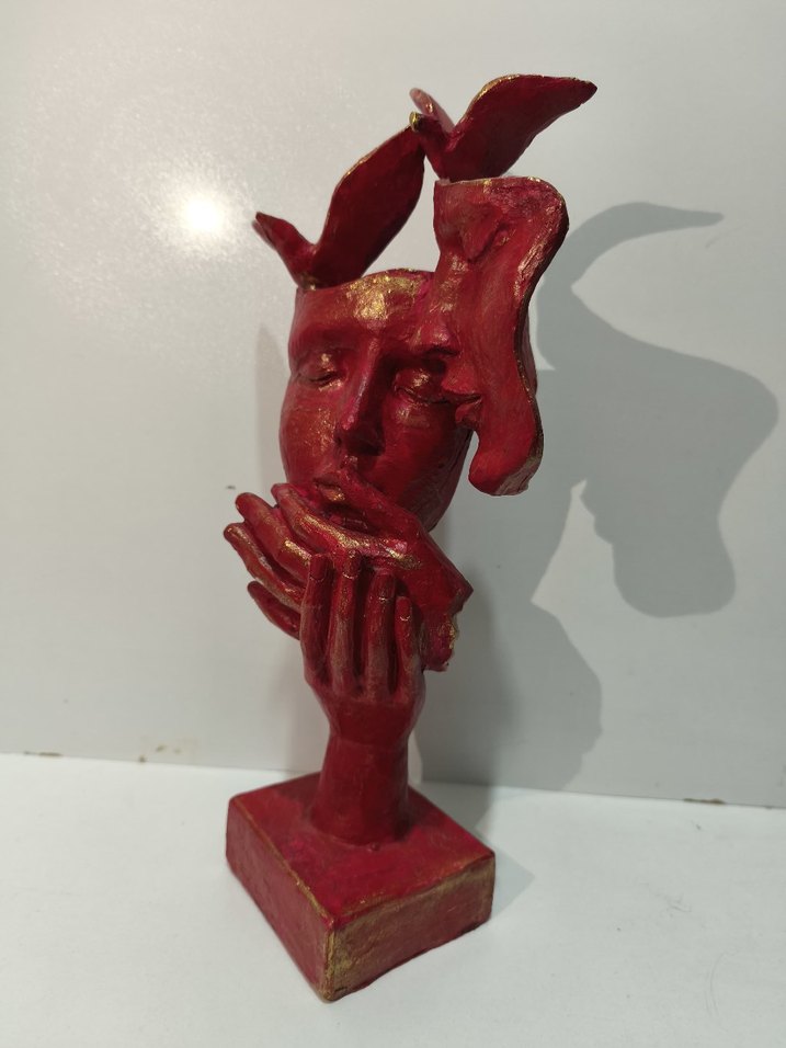 Kırmızı Modern Soyut Figürin - Görsel 2