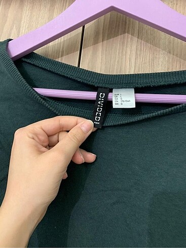 l Beden yeşil Renk H&M Kısa Sweatshirt