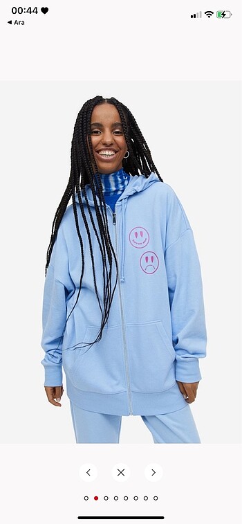 H&M kapüşonlu oversize sweatshirt