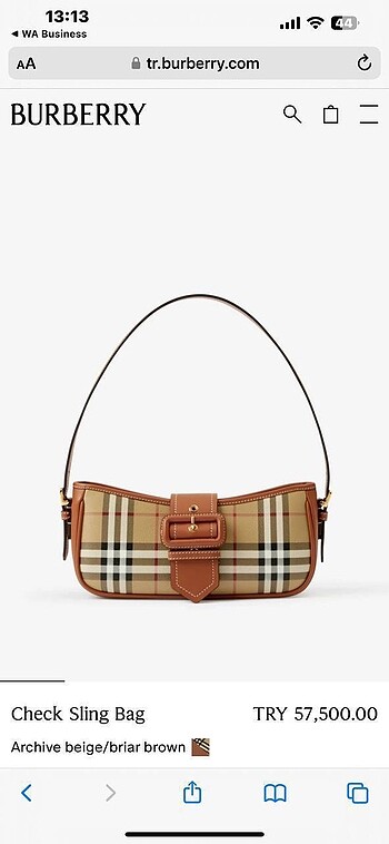 BURBERRY Check Sling Bag